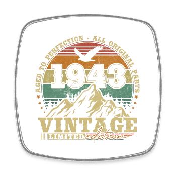 1943 Vintage Vintage Retro Birthday Gift - Square fridge magnet - white - Front