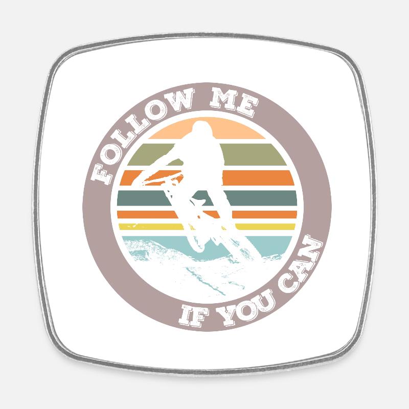 Follow me if you can - Square fridge magnet - white