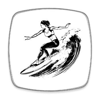 Surfing Surfer Surfing Dessin Cadeau - Magnet carré - blanc - Devant