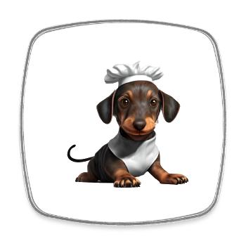 Dachshund Gastronom Hund Dackelwelpe Kochen Hunde - Viereckiger Kühlschrankmagnet - Weiß - Vorne