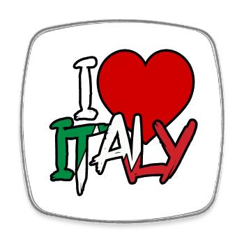 I Heart Italy: Teilen Sie Ihre Liebe zu Italien - Viereckiger Kühlschrankmagnet - Weiß - Vorne