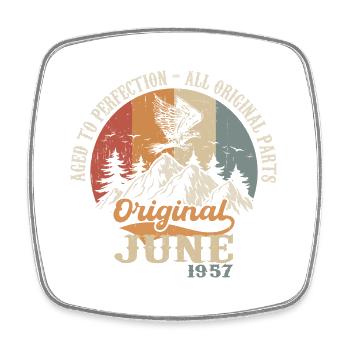 Juin 1957 Original - Vieilli à la perfection 1957 Juin - Magnet carré - blanc - Devant