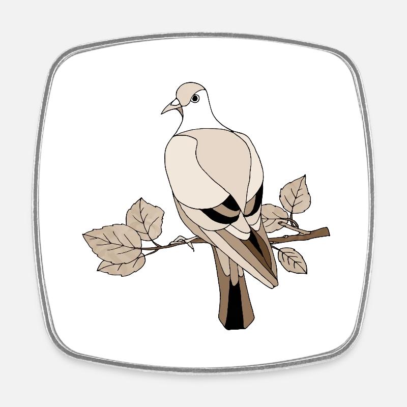 Vogel - Viereckiger Kühlschrankmagnet - Weiß