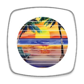Palm Tree Summer Holiday Beach Island Palm Tree Sun - Square fridge magnet - white - Front