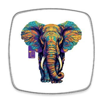 elefant color vector - Viereckiger Kühlschrankmagnet - Weiß - Vorne