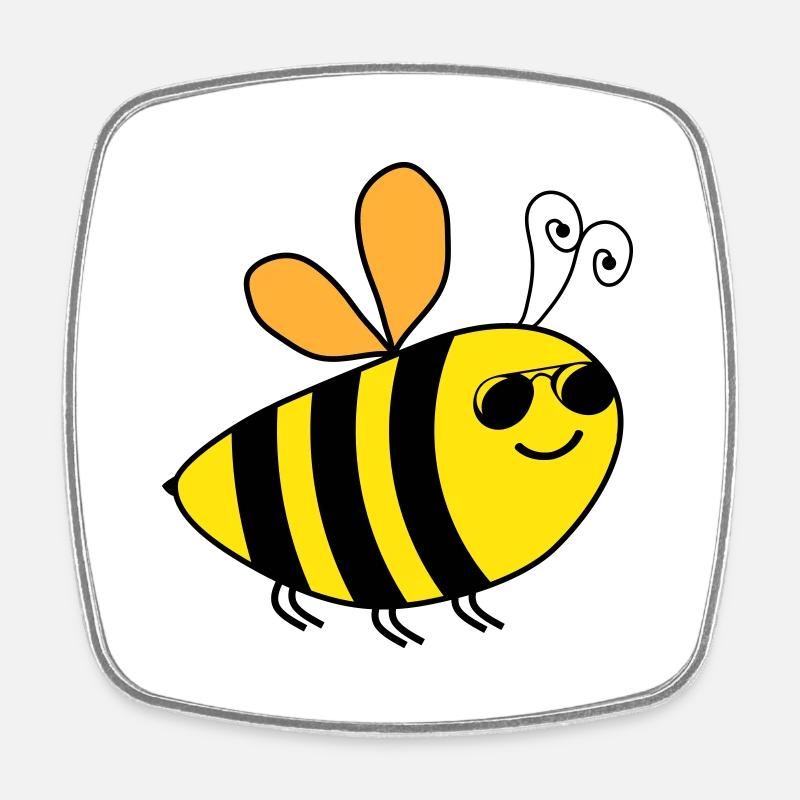 Bee - Square fridge magnet - white