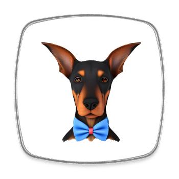 Dobermannwelpe Dobermann Hund Dobermanntrainer - Viereckiger Kühlschrankmagnet - Weiß - Vorne