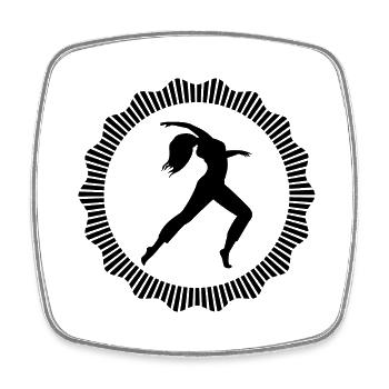 Dancing Dance Music - Square fridge magnet - white - Front