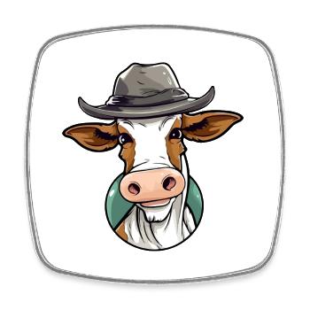 Kija la vache - Magnet carré - blanc - Devant