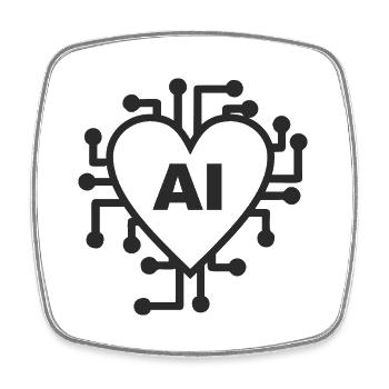 I love AI - Square fridge magnet - white - Front