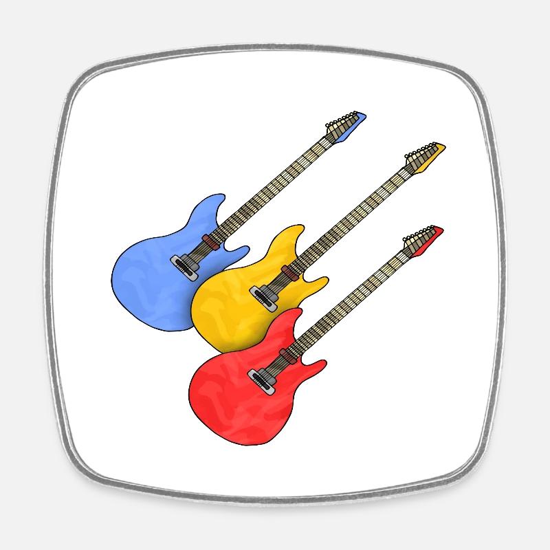 Guitarras - Imán de nevera cuadrado - blanco