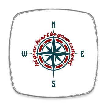 Lass dein Herz dein Kompass sein. - Viereckiger Kühlschrankmagnet - Weiß - Vorne