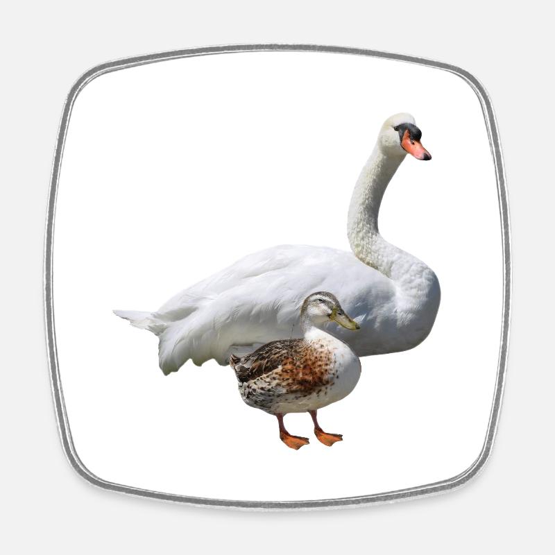 Swan - Square fridge magnet - white