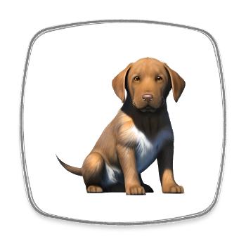 Labrador Retriever chiot Labrador propriétaire - Magnet carré - blanc - Devant