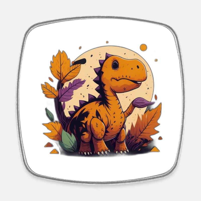 Little dinosaur - Square fridge magnet - white