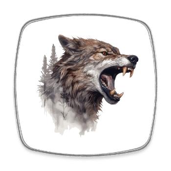 Wolf Wolfskopf Kratzspuren Krallen Wild Wald Jäger - Viereckiger Kühlschrankmagnet - Weiß - Vorne