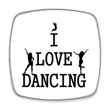 Dancing Dance Music - Viereckiger Kühlschrankmagnet - Weiß - Vorne