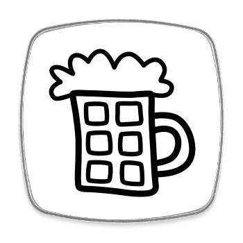 Beer 1 - Square fridge magnet - white - Front