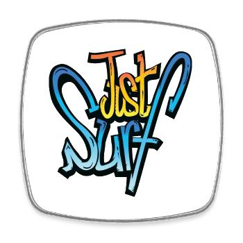 JUST SURF T SHIRTS - Square fridge magnet - white - Front