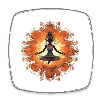 Yoga Königin - Viereckiger Kühlschrankmagnet - Weiß - Vorne
