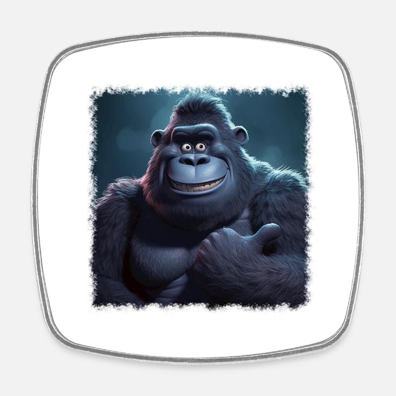Cool Gorilla - Square fridge magnet - white