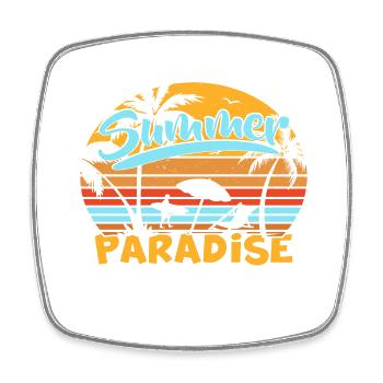 Summer Paradise - Square fridge magnet - white - Front