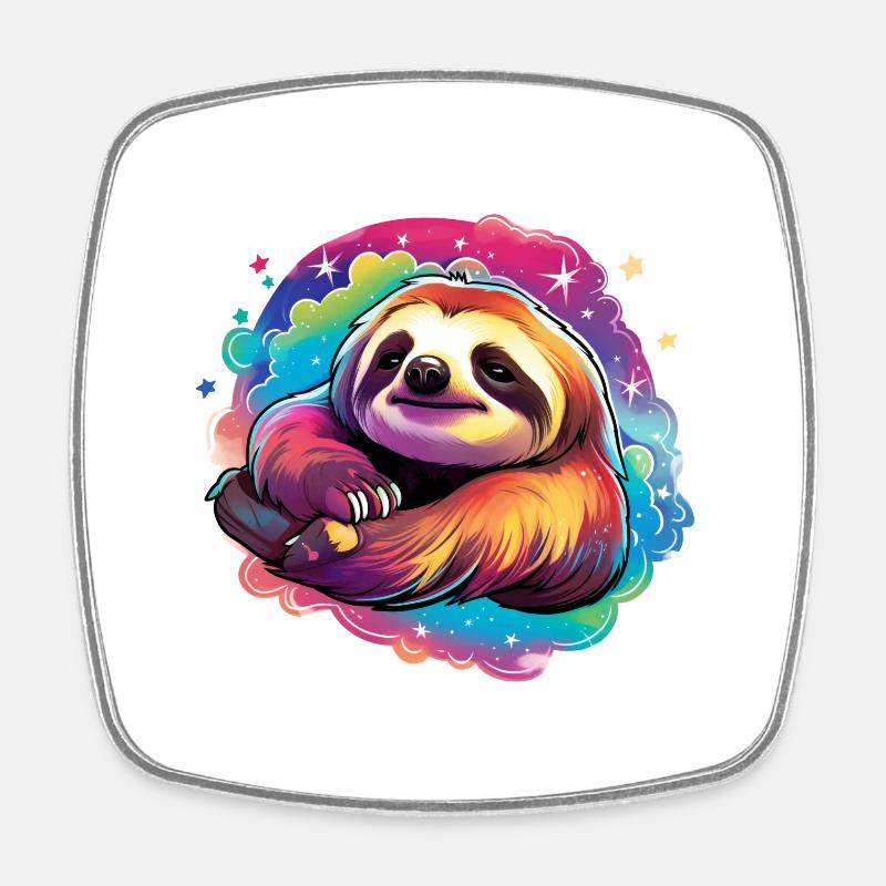 Sloth - Square fridge magnet - white