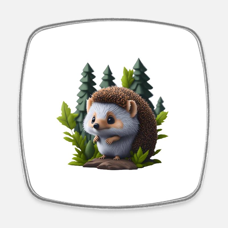 Little hedgehog - Square fridge magnet - white