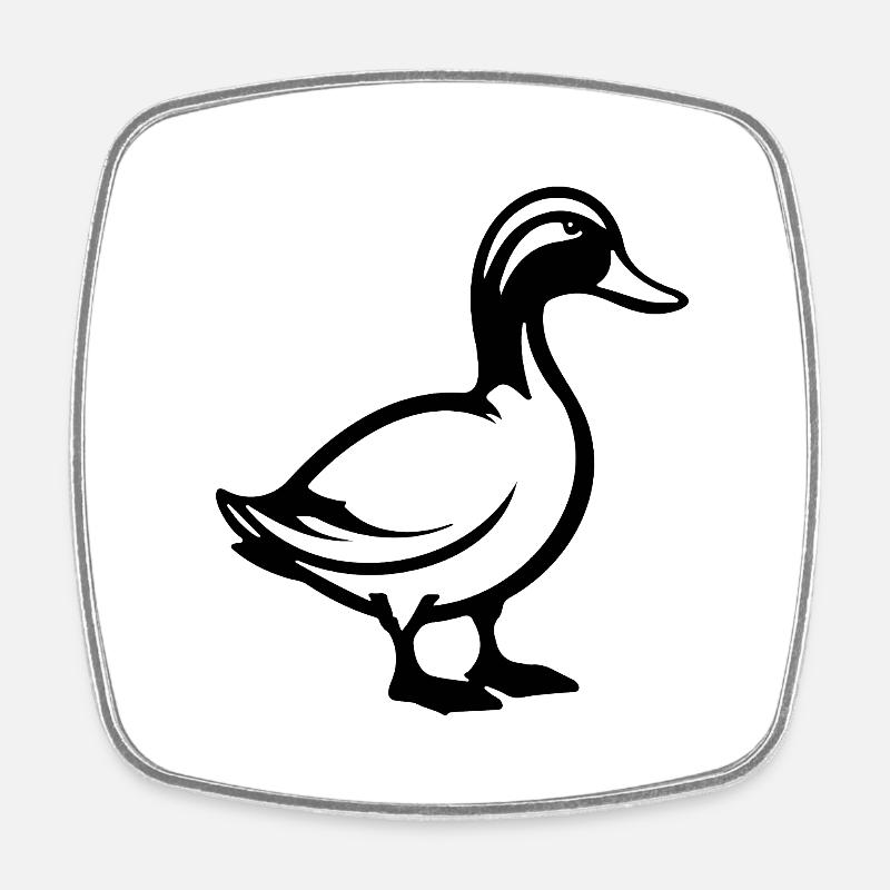 Canard Oiseaux Canards - Magnet carré - blanc