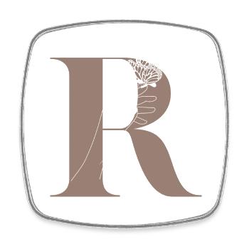 Letter R Magic butterfly - Square fridge magnet - white - Front
