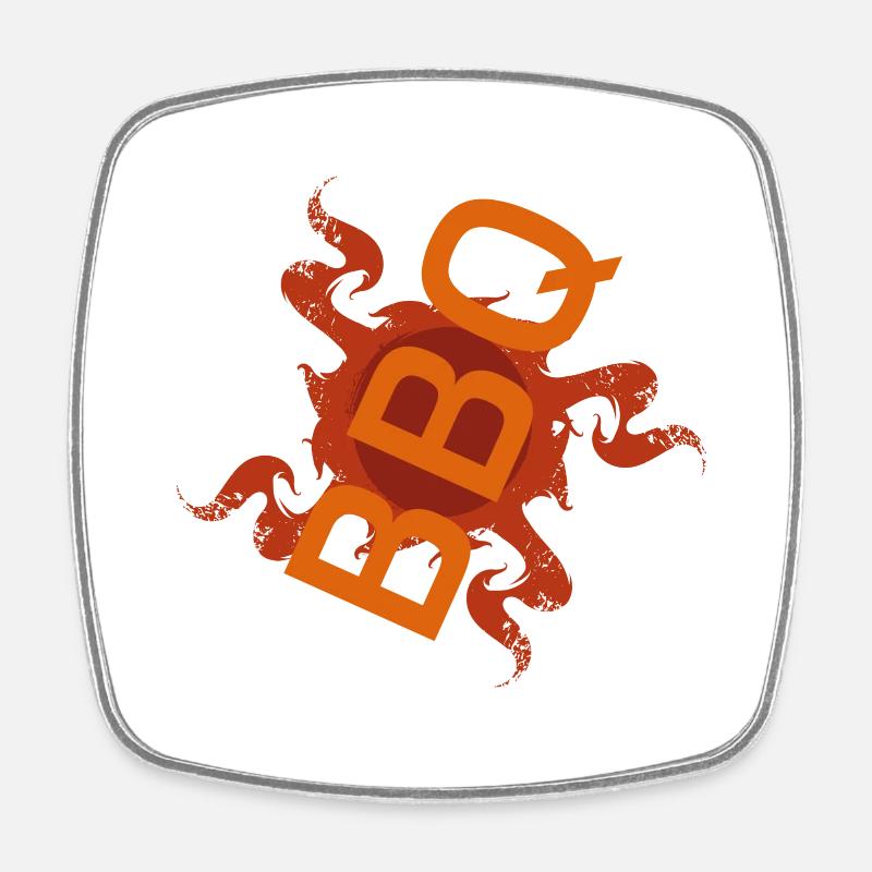 ''BBQ'' virus - Square fridge magnet - white