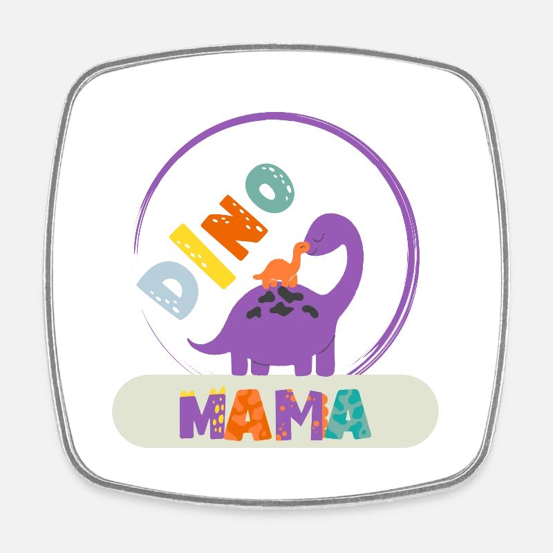 Dino Mama - Square fridge magnet - white