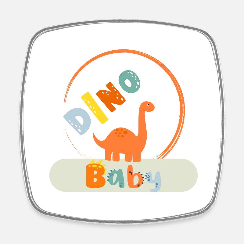 Dino Baby - Square fridge magnet - white