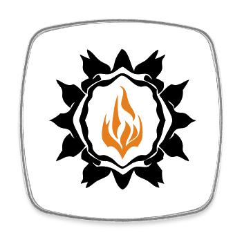 Feuer-Rune - Viereckiger Kühlschrankmagnet - Weiß - Vorne