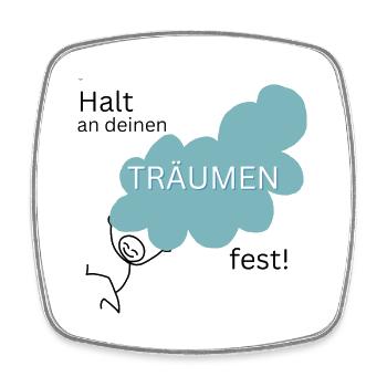 Fliegende Träume - Viereckiger Kühlschrankmagnet - Weiß - Vorne