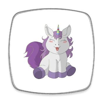 Kleines süßes Einhorn - Viereckiger Kühlschrankmagnet - Weiß - Vorne