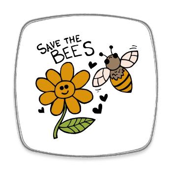 Rettet die Bienen - Viereckiger Kühlschrankmagnet - Weiß - Vorne