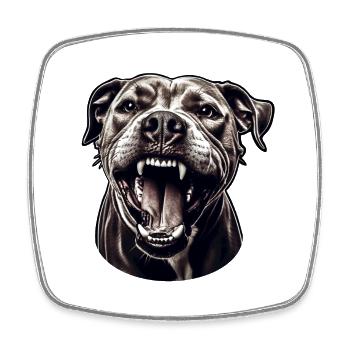 Pitbull – Strength and loyalty in one - Square fridge magnet - white - Front