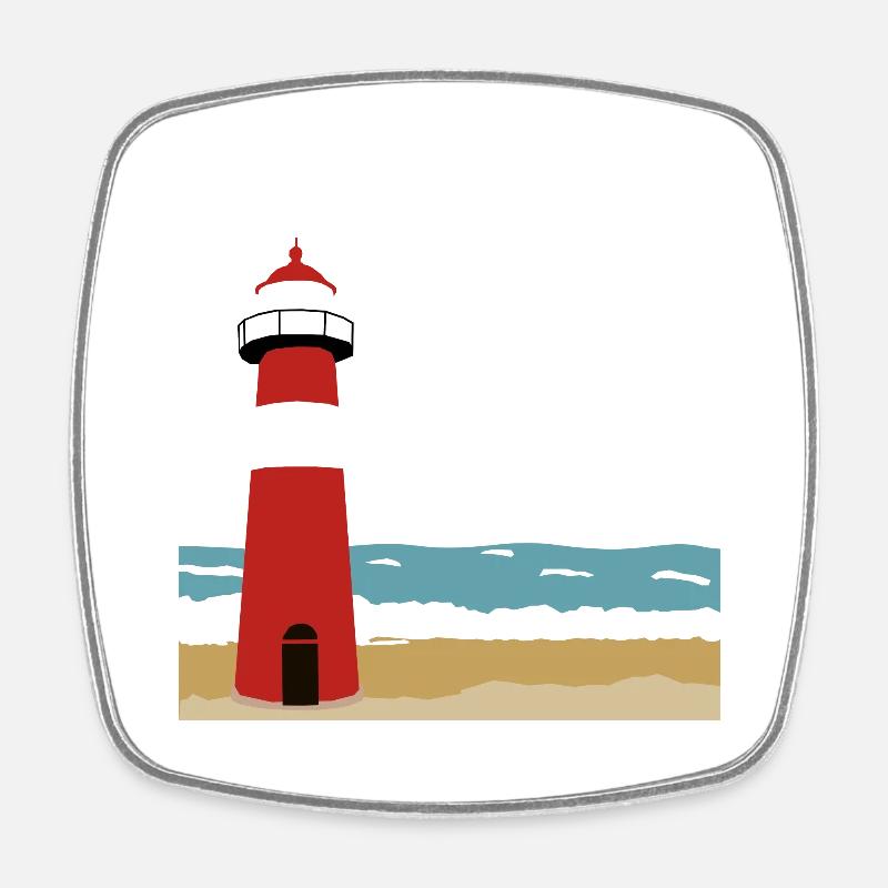 Lighthouse - Square fridge magnet - white