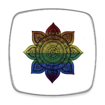 Mandala - Square fridge magnet - white - Front