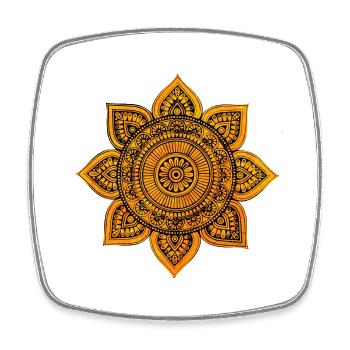 Mandala Gold - Square fridge magnet - white - Front
