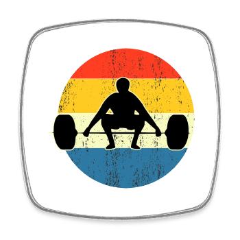vintage fitness workout sunset - Square fridge magnet - white - Front