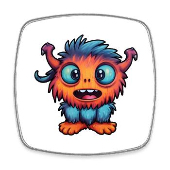 Little monster "Froxi" in comic style - Square fridge magnet - white - Front