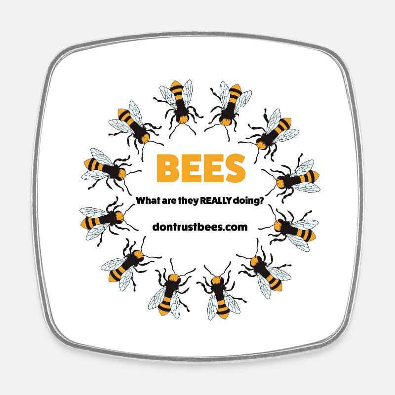 Bees - Conspiracy Theory - Square fridge magnet - white