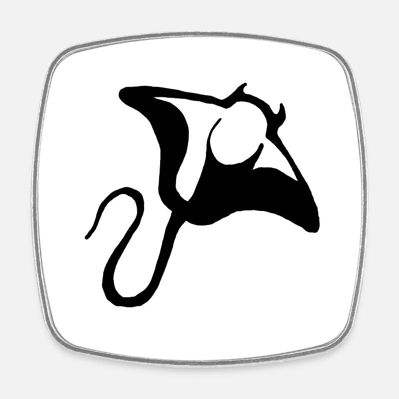patin - Magnet carré - blanc