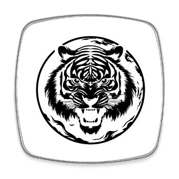 tiger - Viereckiger Kühlschrankmagnet - Weiß - Vorne