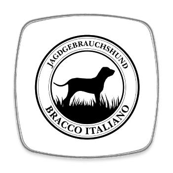 Bracco Italiano Jagdgebrauchshund Jagdhunde - Viereckiger Kühlschrankmagnet - Weiß - Vorne