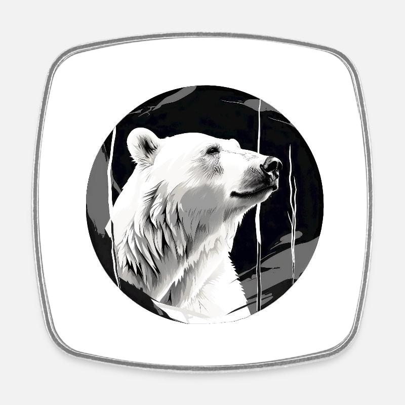 Eisbär - Viereckiger Kühlschrankmagnet - Weiß