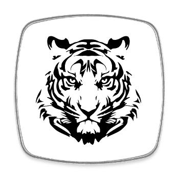 tiger - Square fridge magnet - white - Front