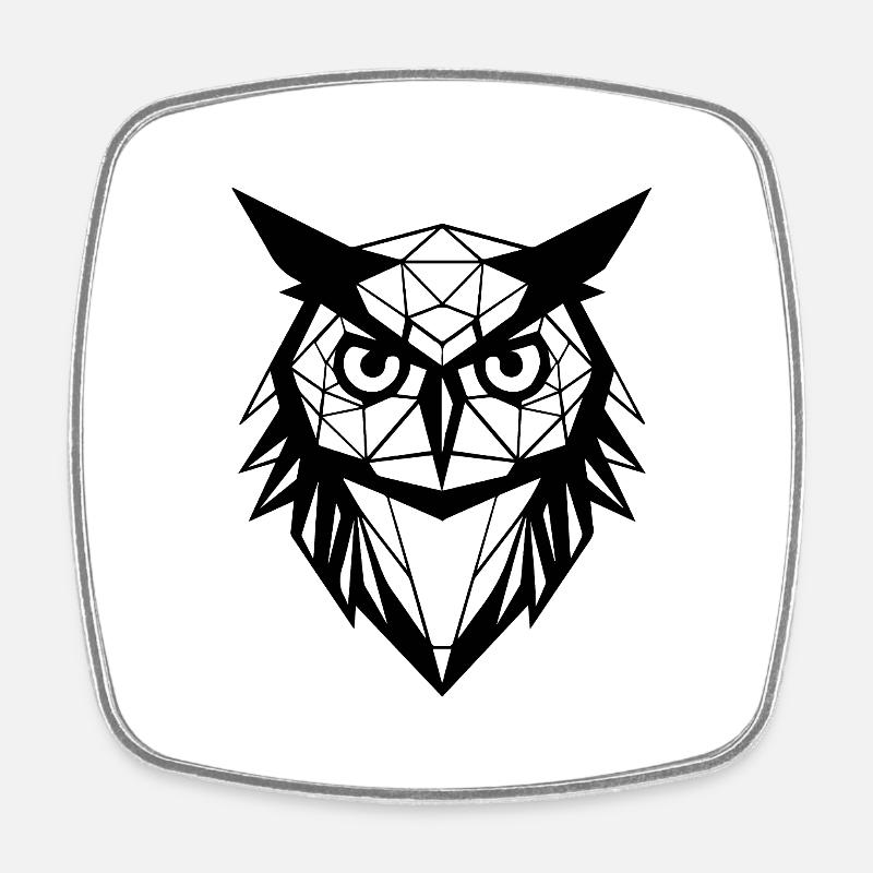 Eule Eulen Vogel Vögel - Viereckiger Kühlschrankmagnet - Weiß